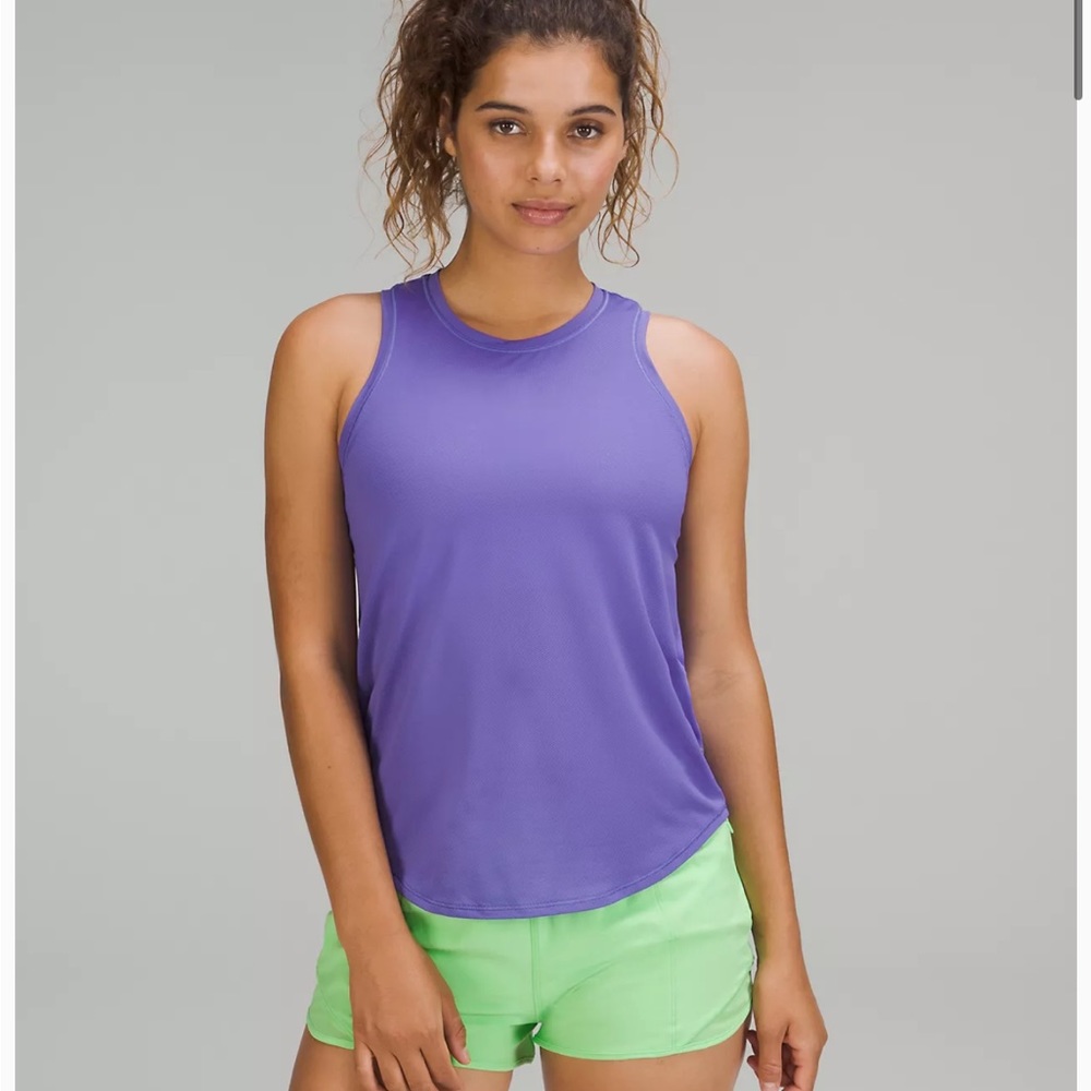 Purple High Neck Run and Train Tank top